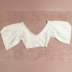 S | Zara White Crop Top | Blouse